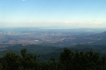 Het uitzicht vanaf de berg Monte Amiata is adembenemend.